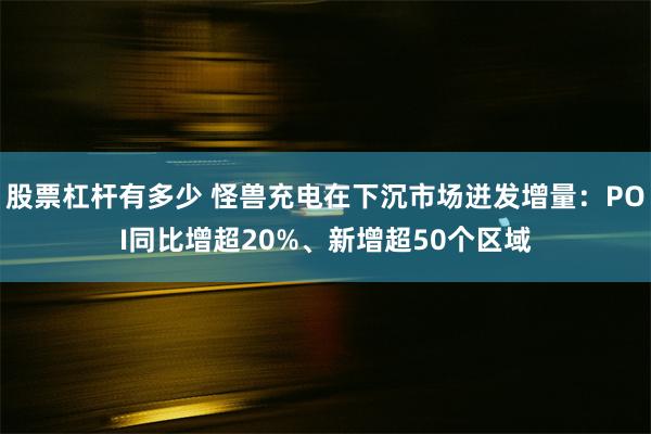 股票杠杆有多少 怪兽充电在下沉市场迸发增量：POI同比增超20%、新增超50个区域