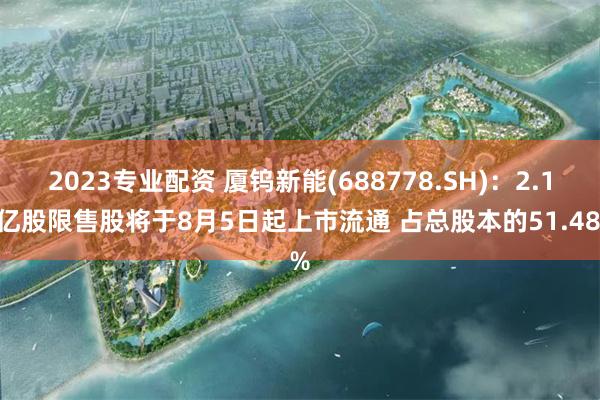 2023专业配资 厦钨新能(688778.SH)：2.17亿股限售股将于8月5日起上市流通 占总股本的51.48%